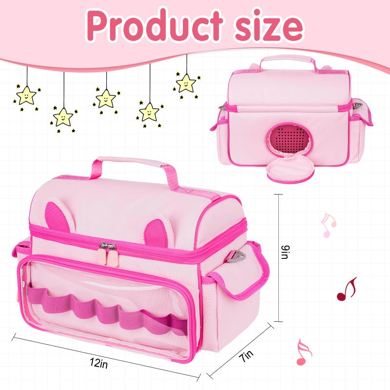 Jaffzora Carrying Case Compatible with Toniebox Starter Set,Cute Storage Bag for Tonies Figures Characters,Tonies Headphones & Accessories, Pink(Bag Only) - Image 5